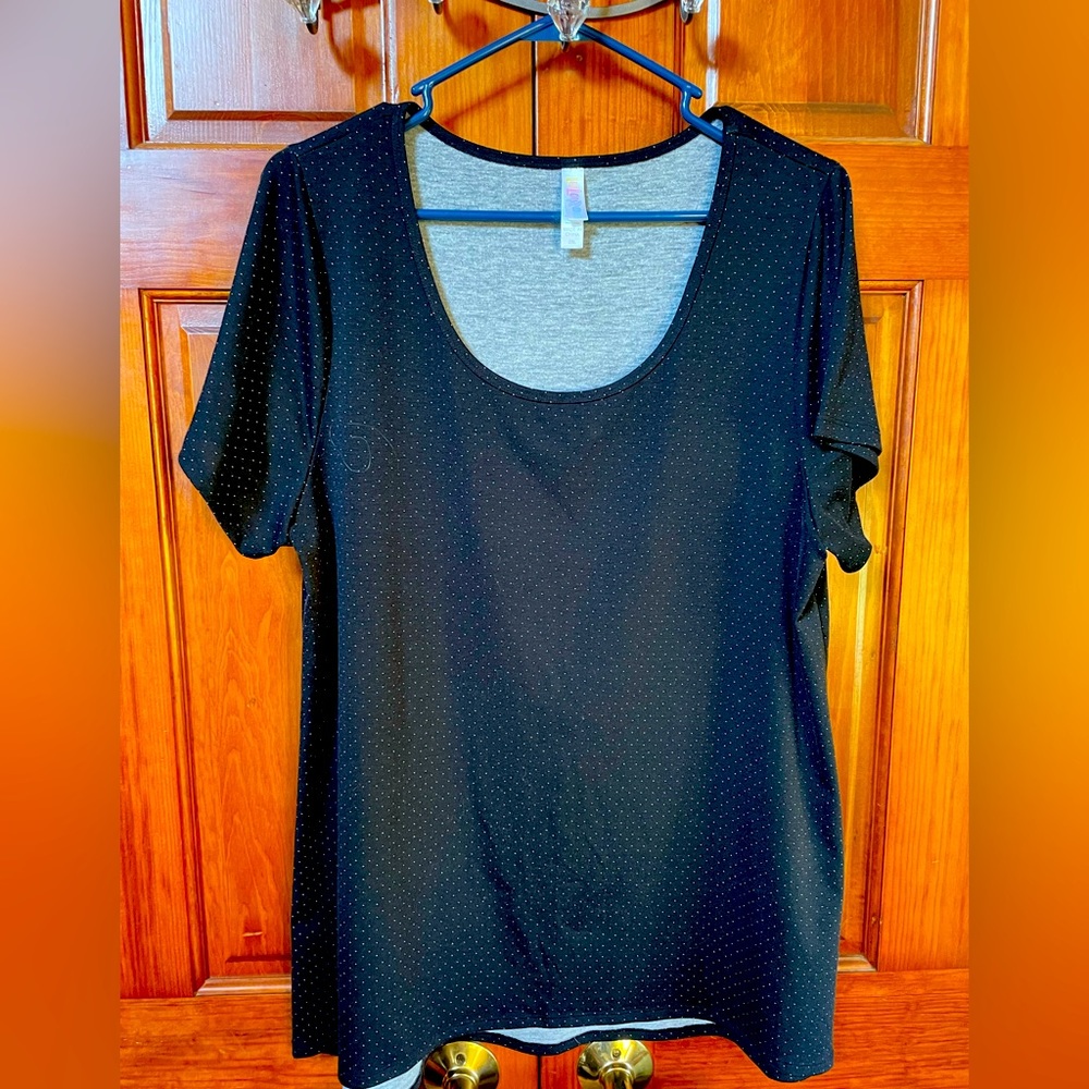 Black polka dot top